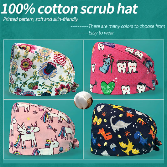 Fashion Print Cotton Surgical Hats