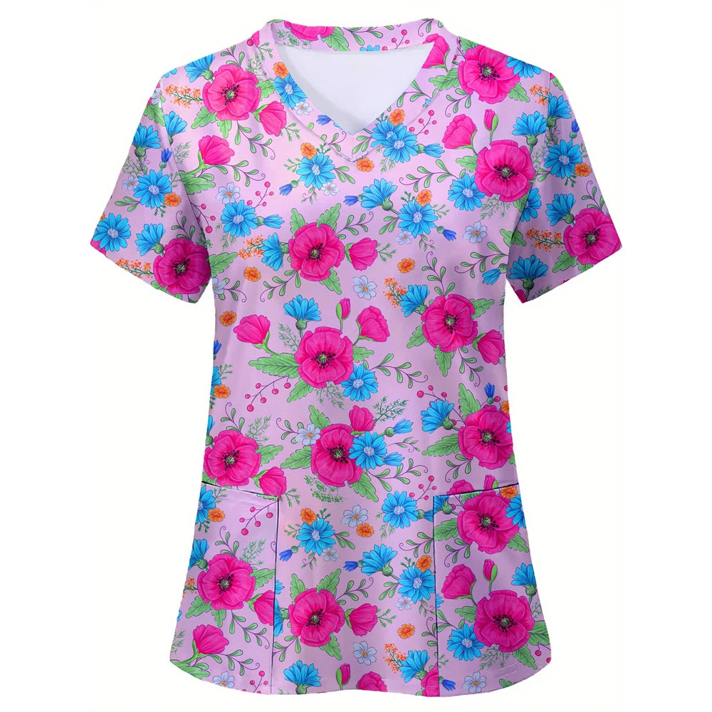 Short Sleeves Nursing Tops with Pockets