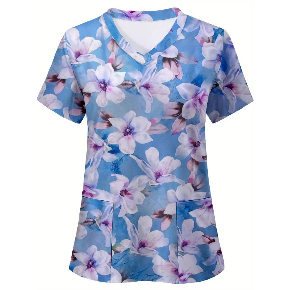 Short Sleeves Nursing Tops with Pockets