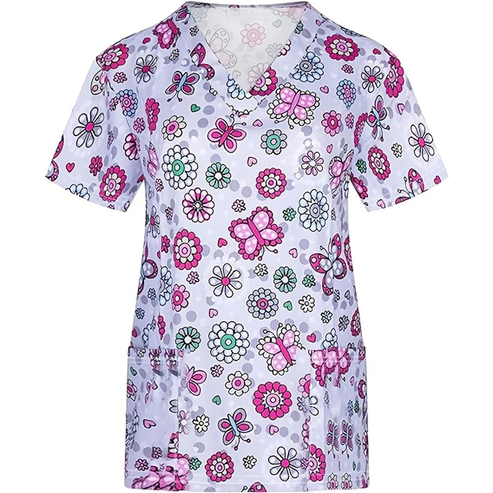 Short Sleeves Nursing Tops with Pockets