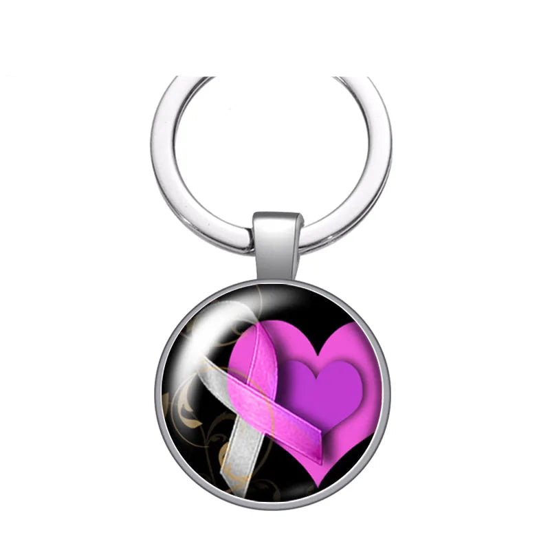 Breast cancer awareness Cure keychain