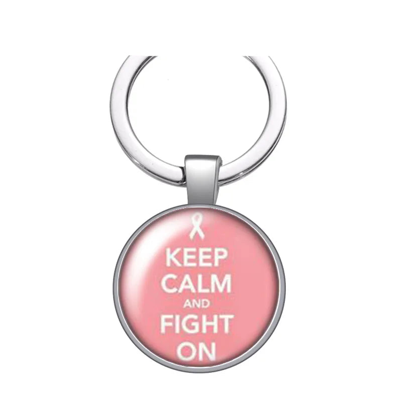 Breast cancer awareness Cure keychain