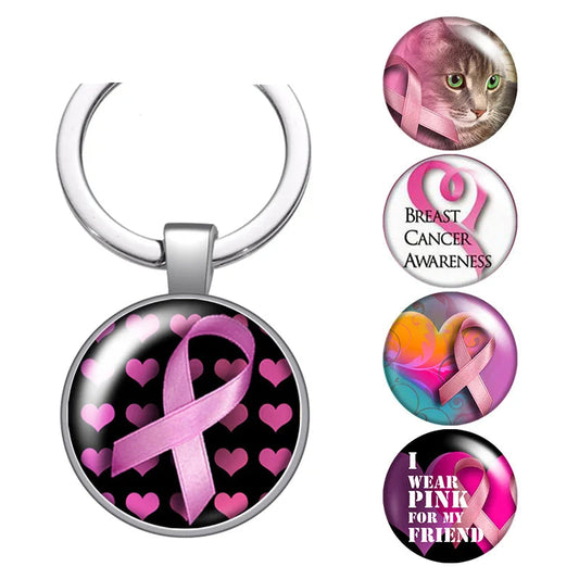 Breast cancer awareness Cure keychain