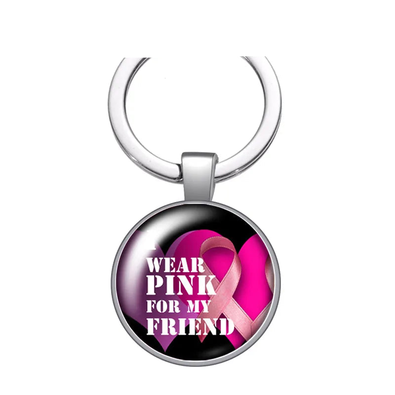 Breast cancer awareness Cure keychain