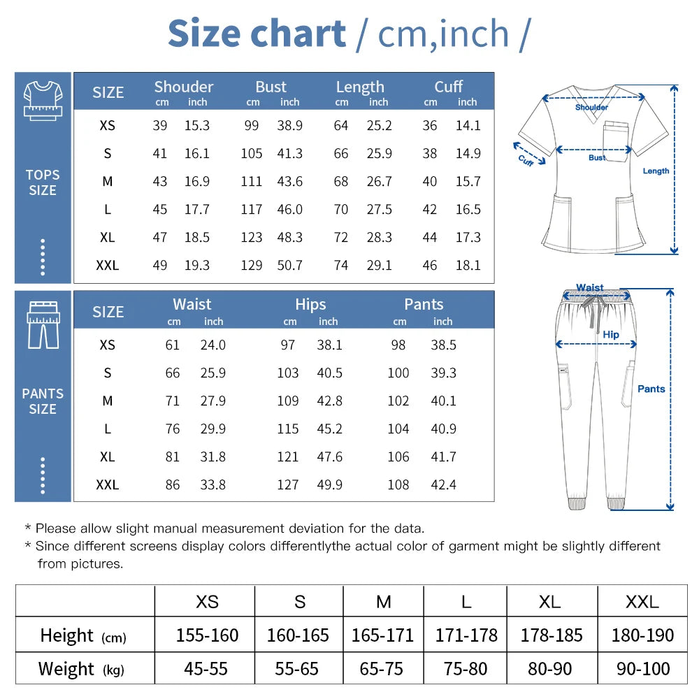 Hospital Scrub Sets Uniform Jogger Suit