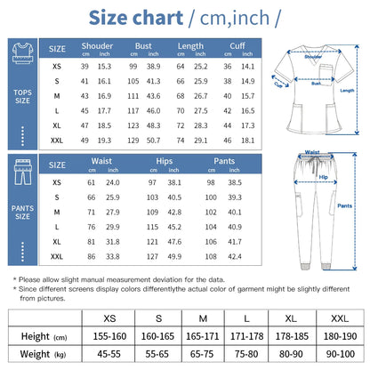 Hospital Scrub Sets Uniform Jogger Suit