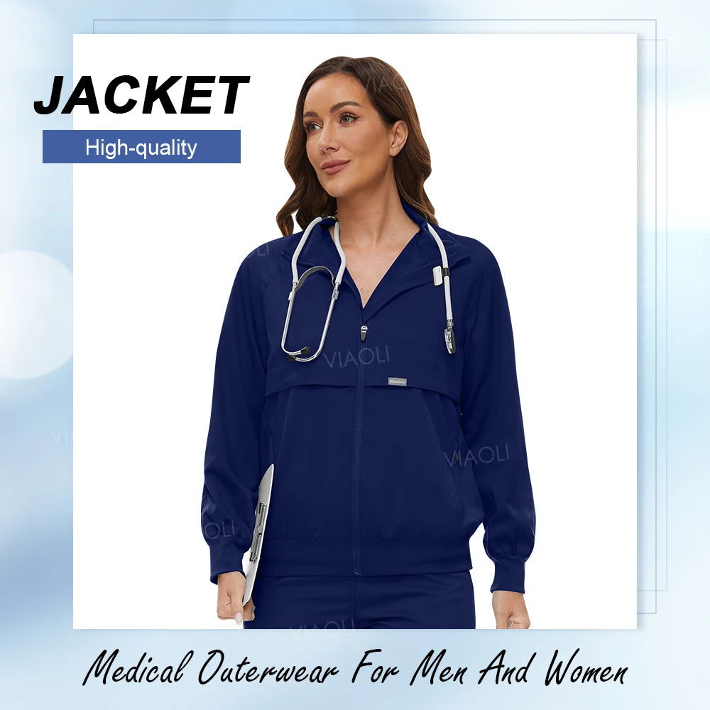 Solid Color Medical Scrub Jackets