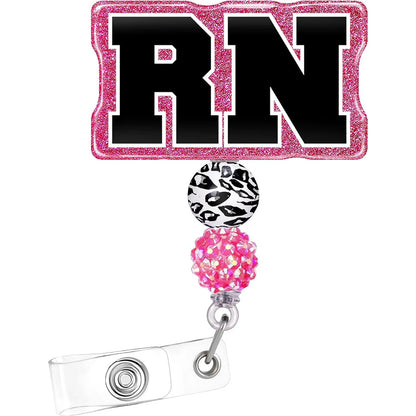 Glitter Retractable Nurse Badge