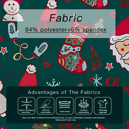 Christmas V Neck Scrub Tops