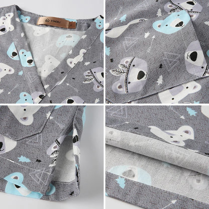 Cartoon Printing Scrubs Tops with Straight Pants