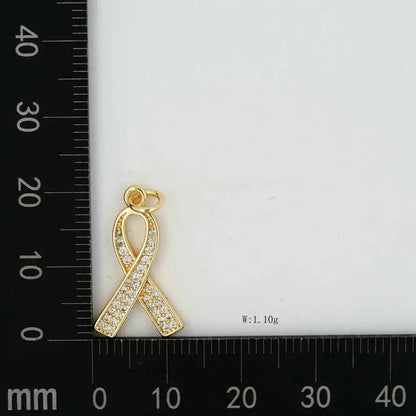 Dainty 18K Gold Plated Breast Cancer Awareness Pendant Necklace