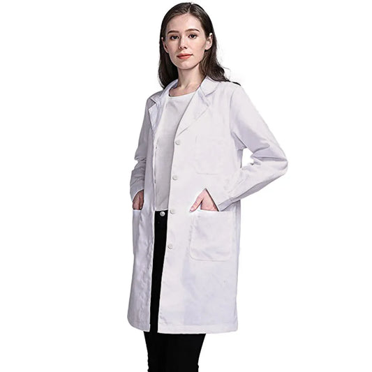 Long Sleeve Lab Coat with Pockets