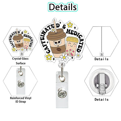 Stylish Badge Holder Clip with Rotating Retractable Badge Reel