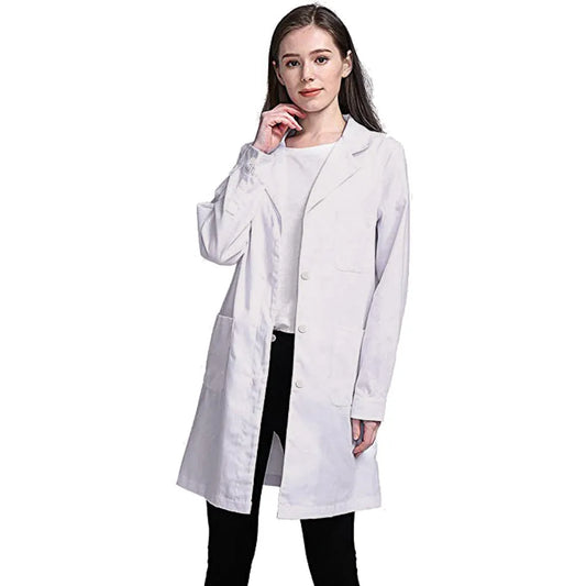 Long Sleeve Lab Coat with Pockets