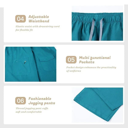 Solid Color Short Sleeved Nursing Scrub Sets