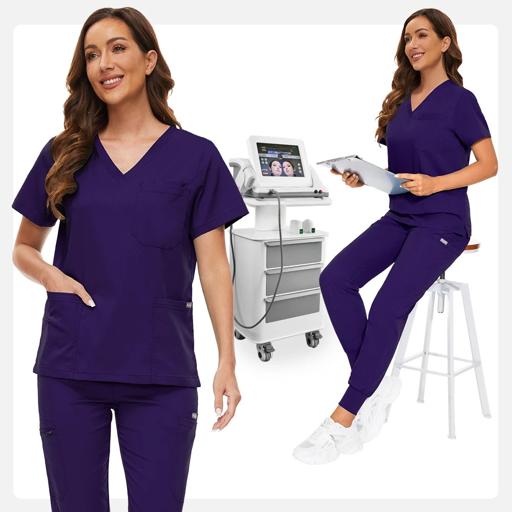 Hospital Scrub Sets Uniform Jogger Suit