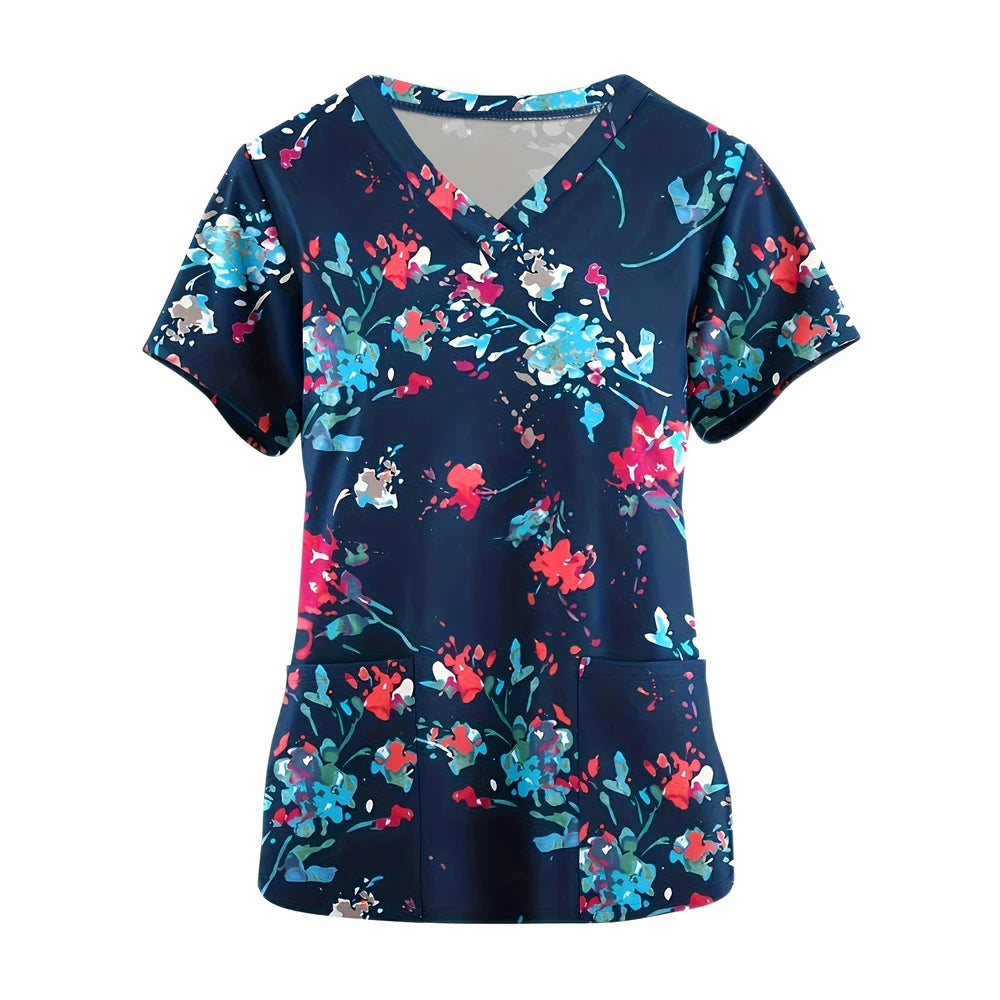 Short Sleeves Nursing Tops with Pockets