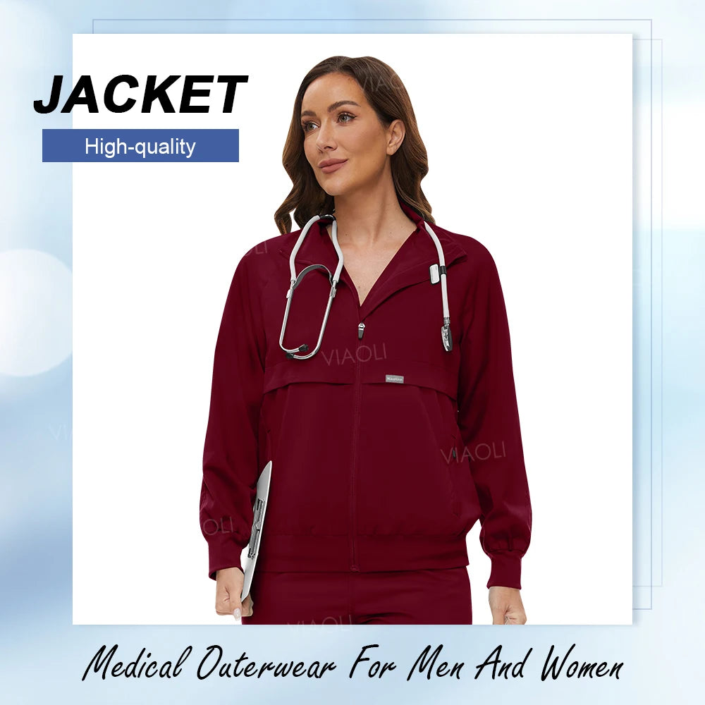 Solid Color Medical Scrub Jackets