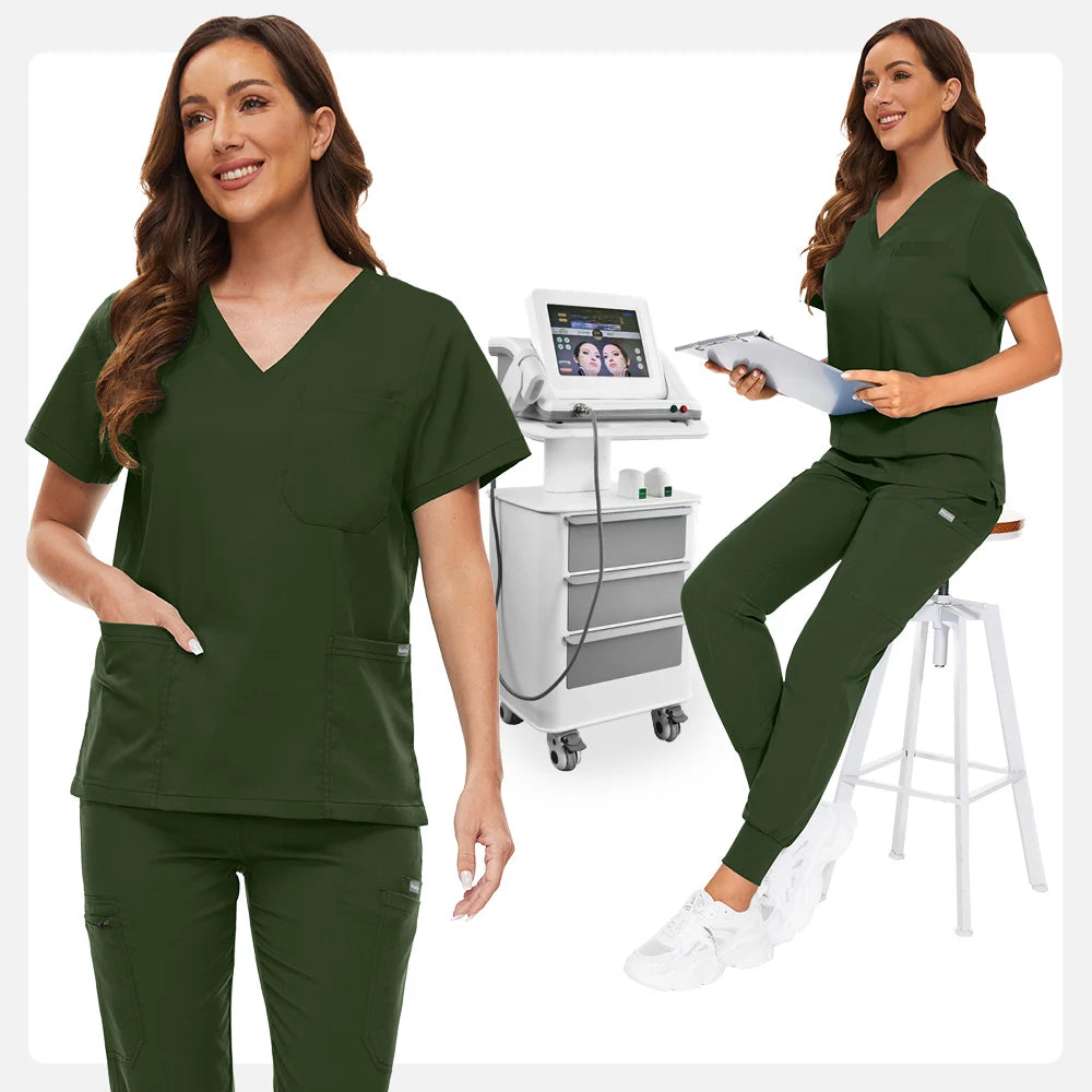 Hospital Scrub Sets Uniform Jogger Suit