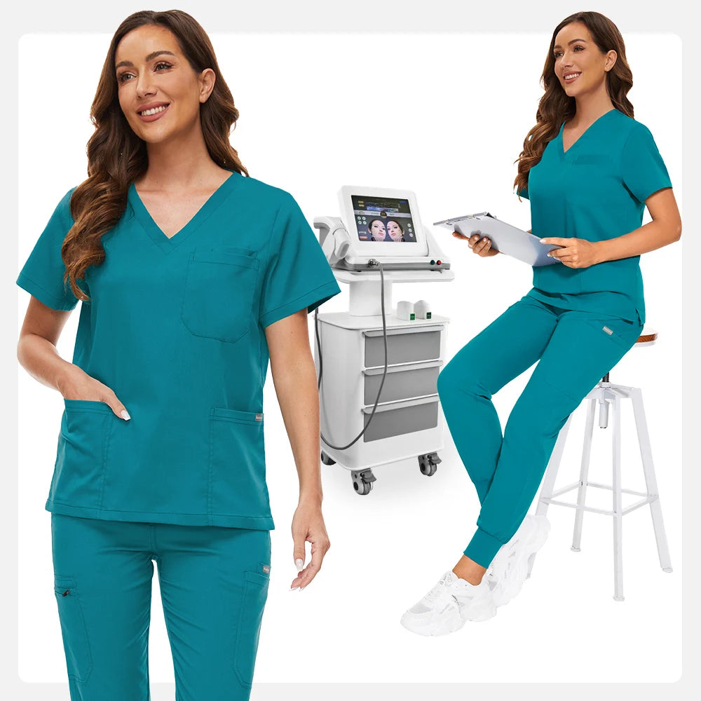 Hospital Scrub Sets Uniform Jogger Suit