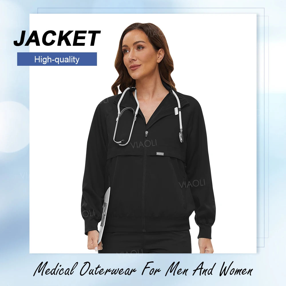 Solid Color Medical Scrub Jackets