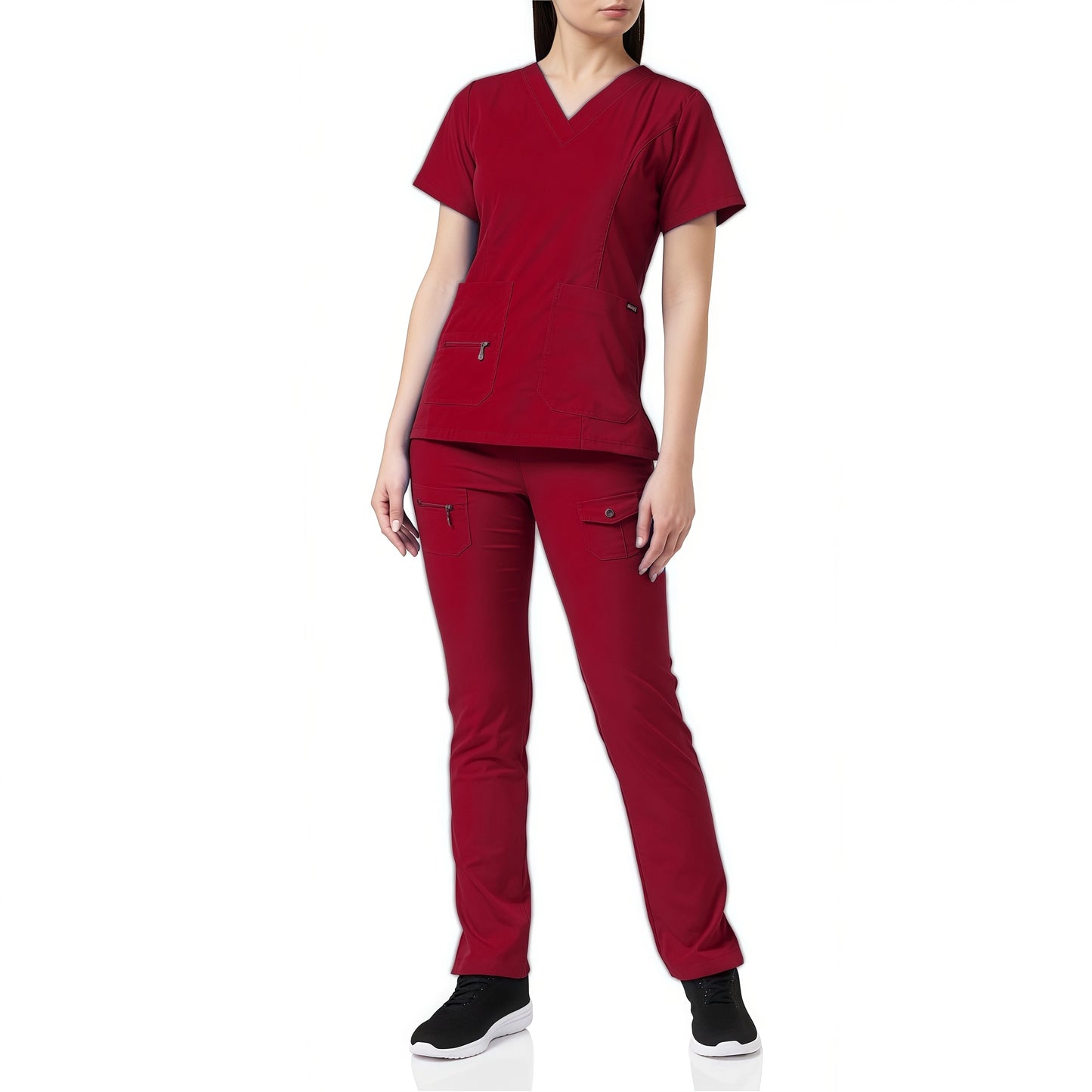 Solid Color Short Sleeved Nursing Scrub Sets