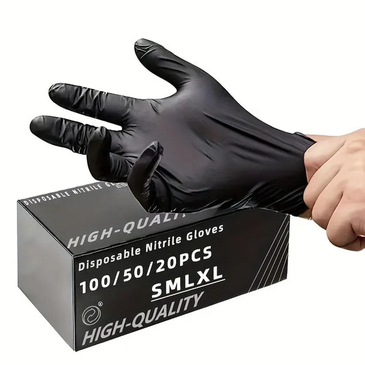 Black Nitrile Gloves Thickened Disposable Gloves