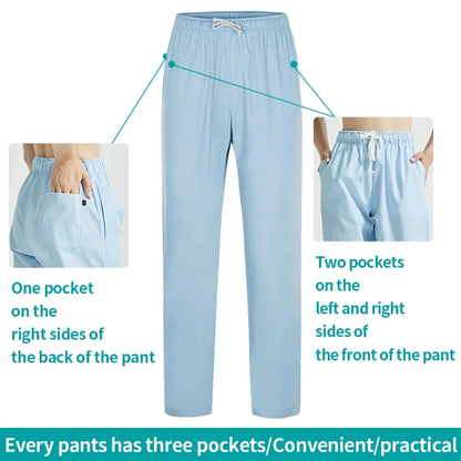 Cartoon Printing Scrubs Tops with Straight Pants