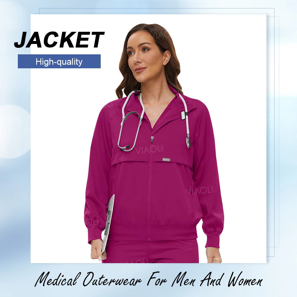 Solid Color Medical Scrub Jackets