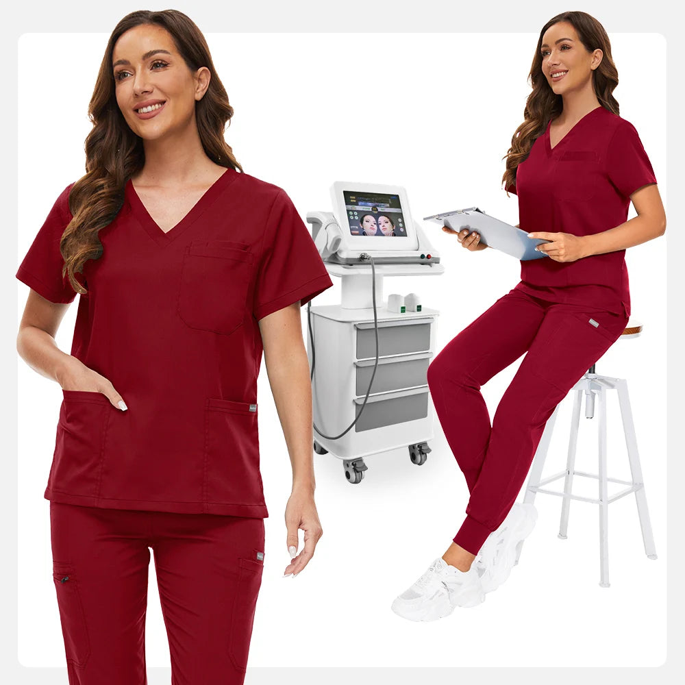 Hospital Scrub Sets Uniform Jogger Suit