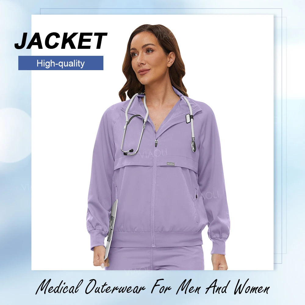 Solid Color Medical Scrub Jackets