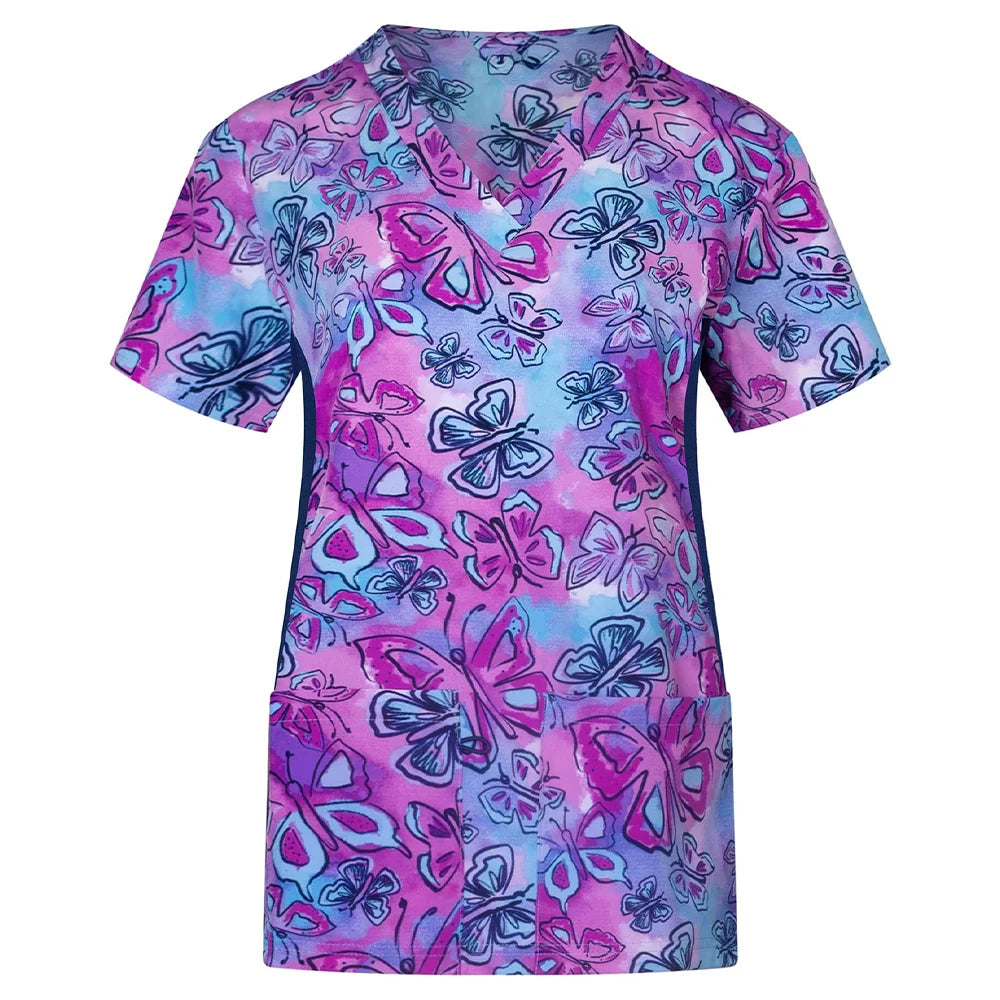 Short Sleeves Nursing Tops with Pockets