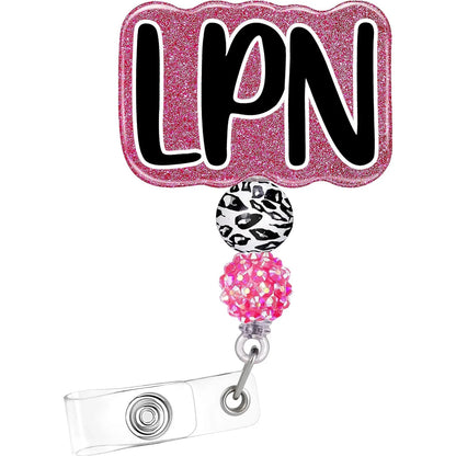 Glitter Retractable Nurse Badge