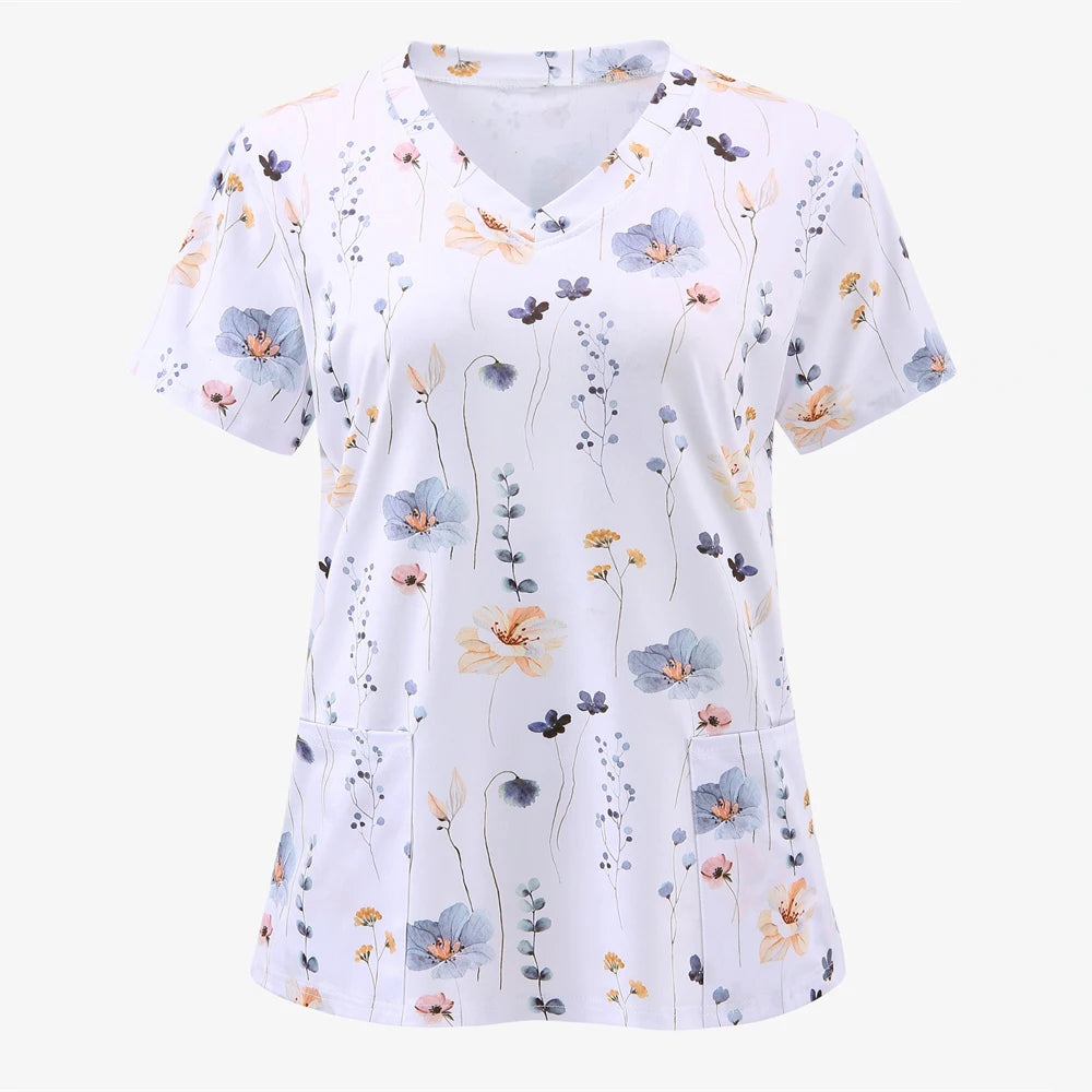 Short Sleeves Nursing Tops with Pockets