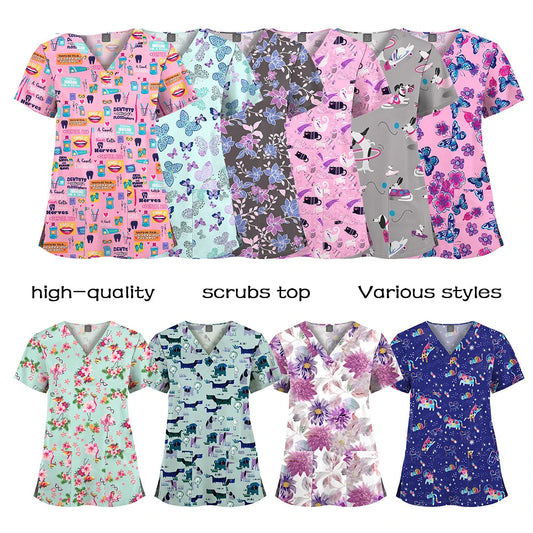 Vibrant Hospital Scrubs Tops