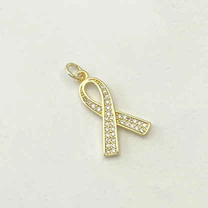 Dainty 18K Gold Plated Breast Cancer Awareness Pendant Necklace